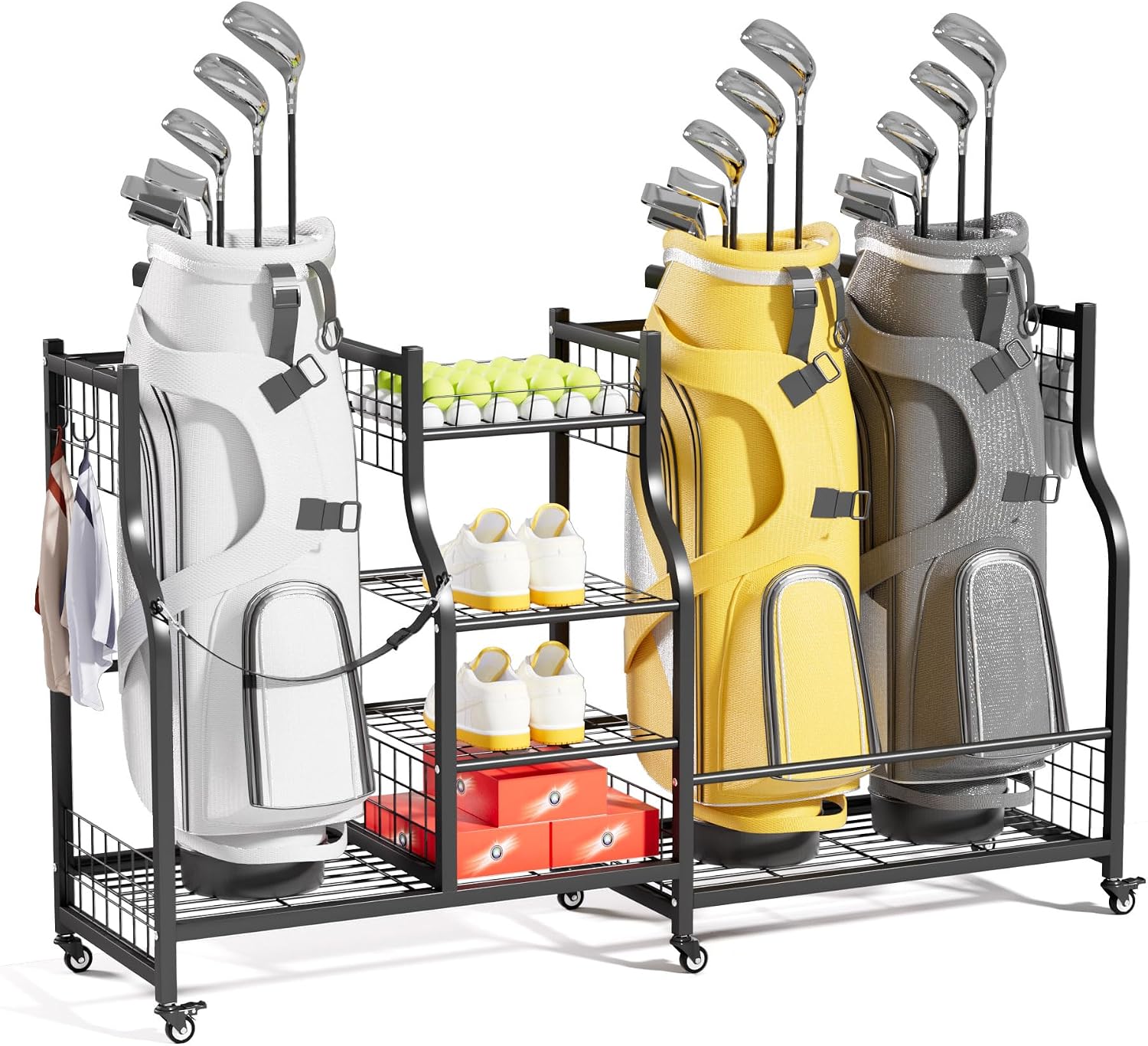 Golf Equipment Organizer For Garage - حامل حقيبة الجولف للتخزين، منظم متين