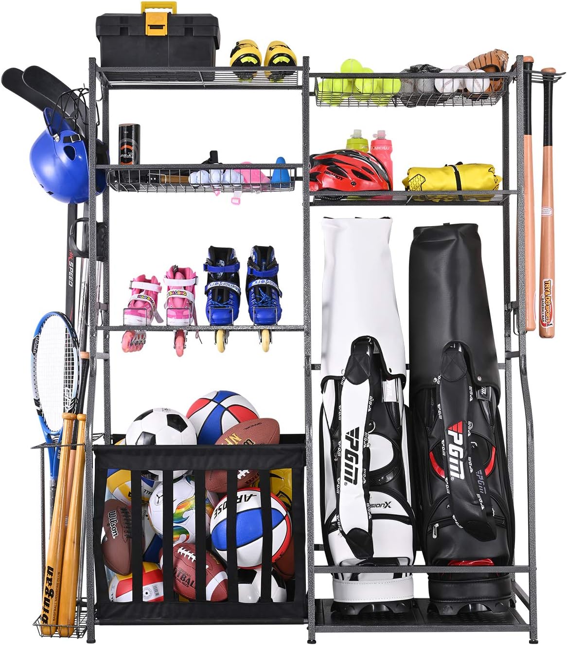 Golf Equipment Organizer For Garage - حامل تخزين معدات رياضية للجراج، رف