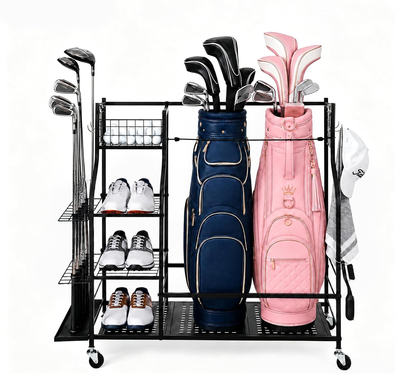 Golf Equipment Organizer For Garage - رف تخزين حقائب الجولف شديد التحمل