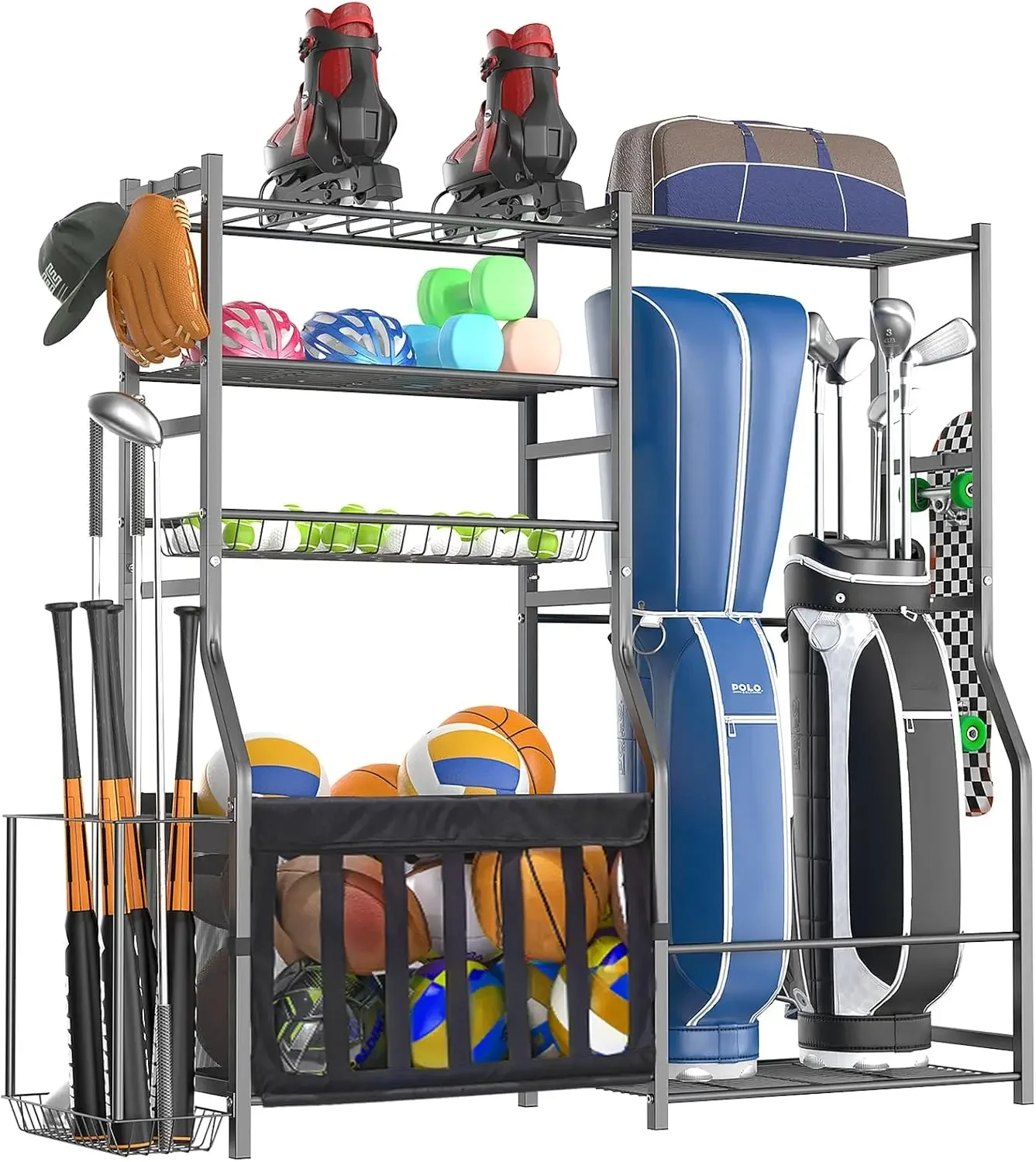 Golf Equipment Organizer For Garage - منظم معدات رياضية متين للجراج، رف