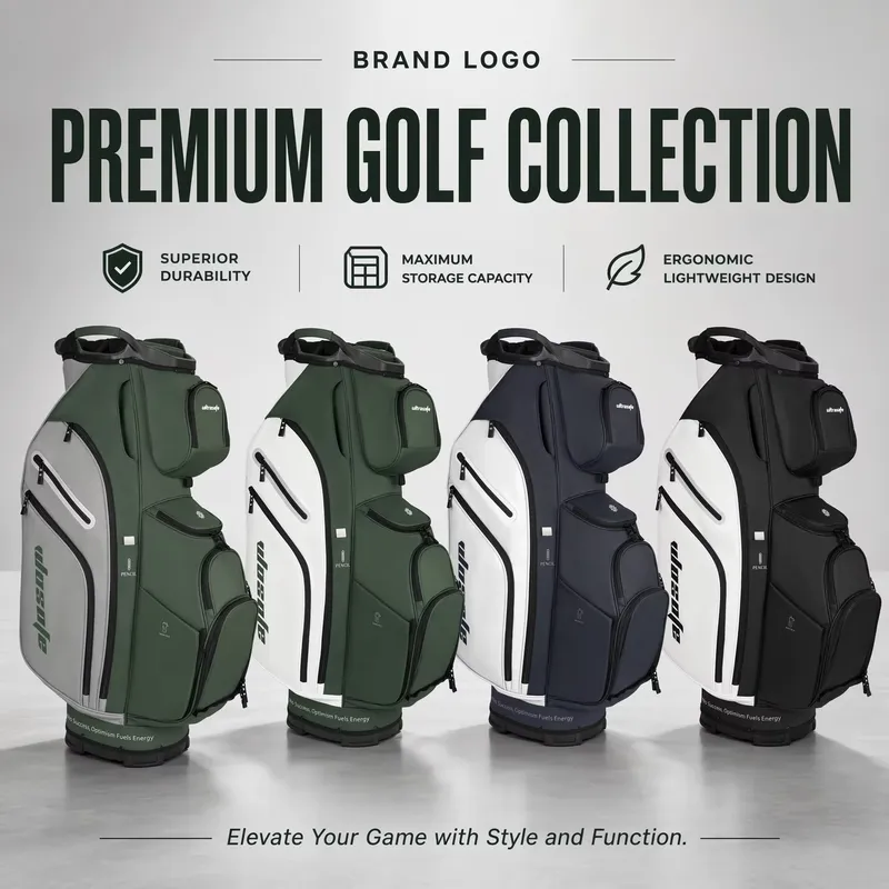 Golf Bag Stand Cart - حقيبة جولف ووسوفي بـ 14 جيبًا،