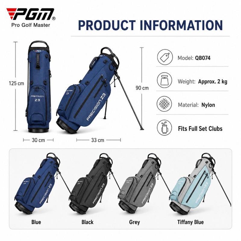 حقيبة جولف PGM خفيفة الوزن 2 ك - مراجعة Golf Bag Stand Cart وسعره