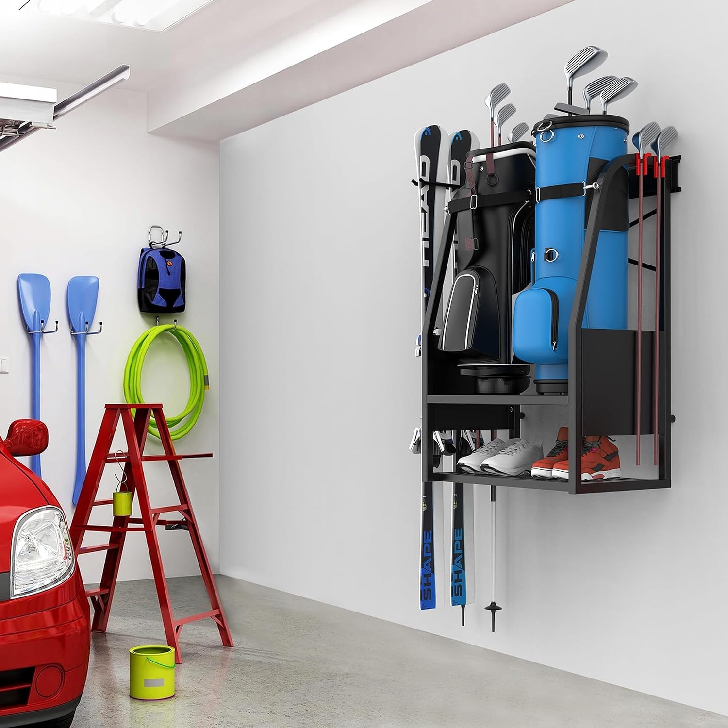 منظم حقائب الجولف المثبت على ا - مراجعة Golf Equipment Organizer For Garage وسعره