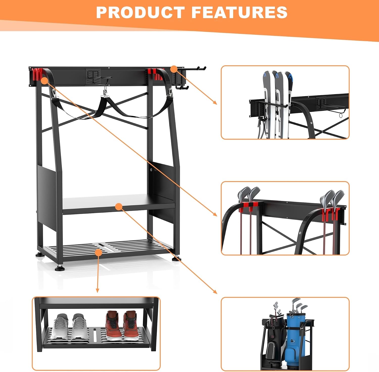 منظم حقائب الجولف المثبت على ا - مراجعة Golf Equipment Organizer For Garage وسعره