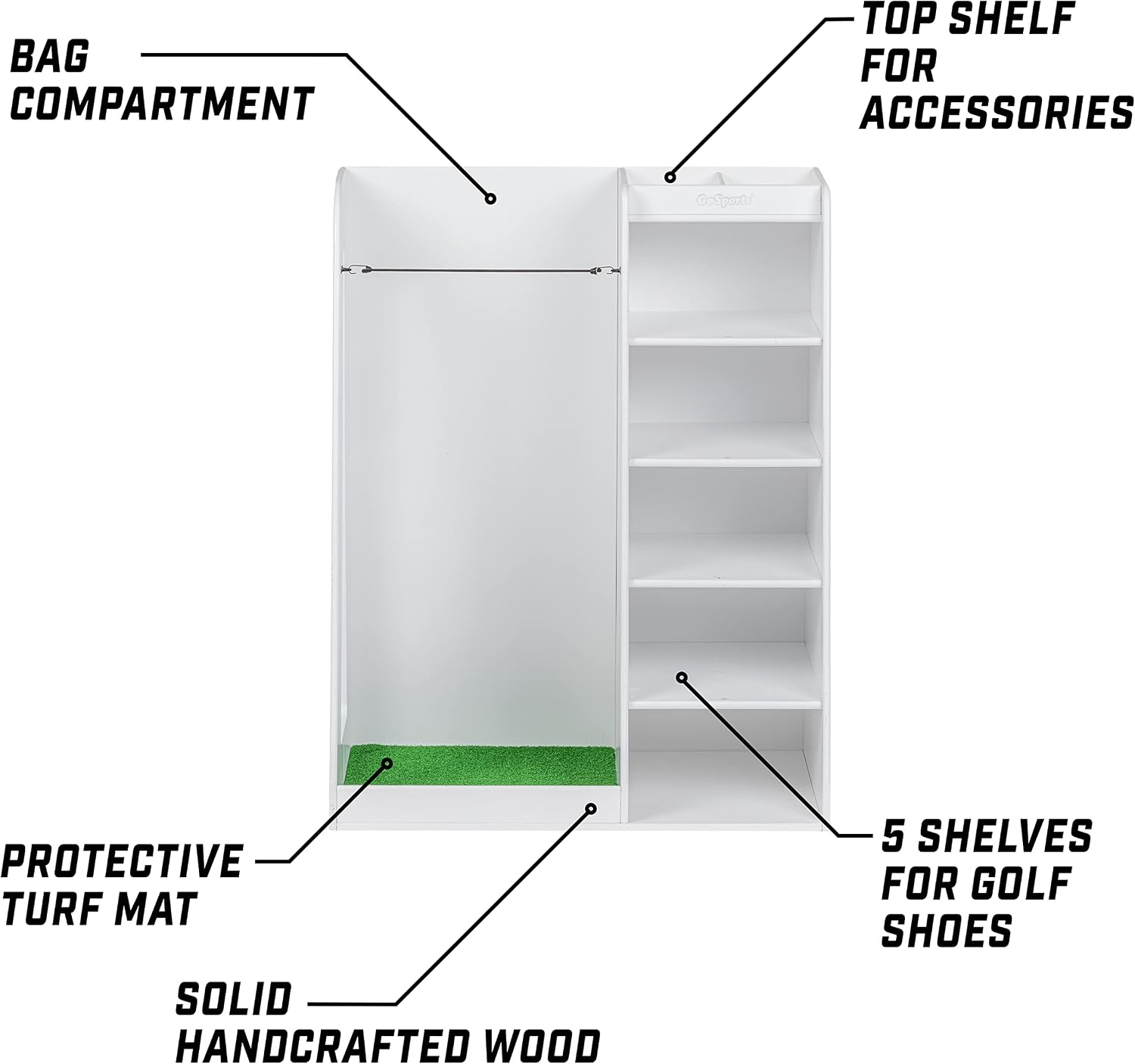 رف تخزين خشبي فاخر لحقائب الجو - مراجعة Golf Equipment Organizer For Garage وسعره