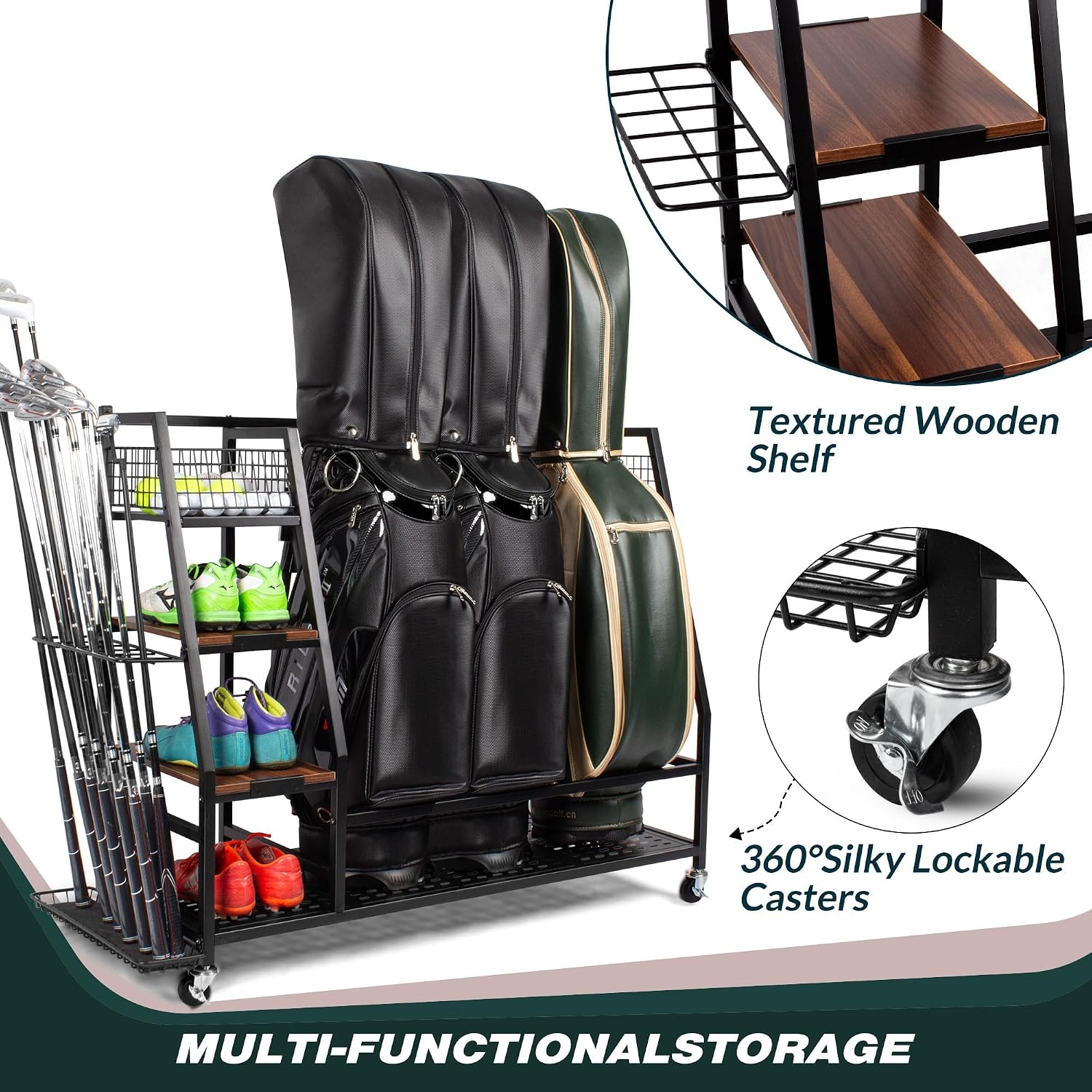 منظم تخزين حقائب الجولف شديد ا - مراجعة Golf Equipment Organizer For Garage وسعره
