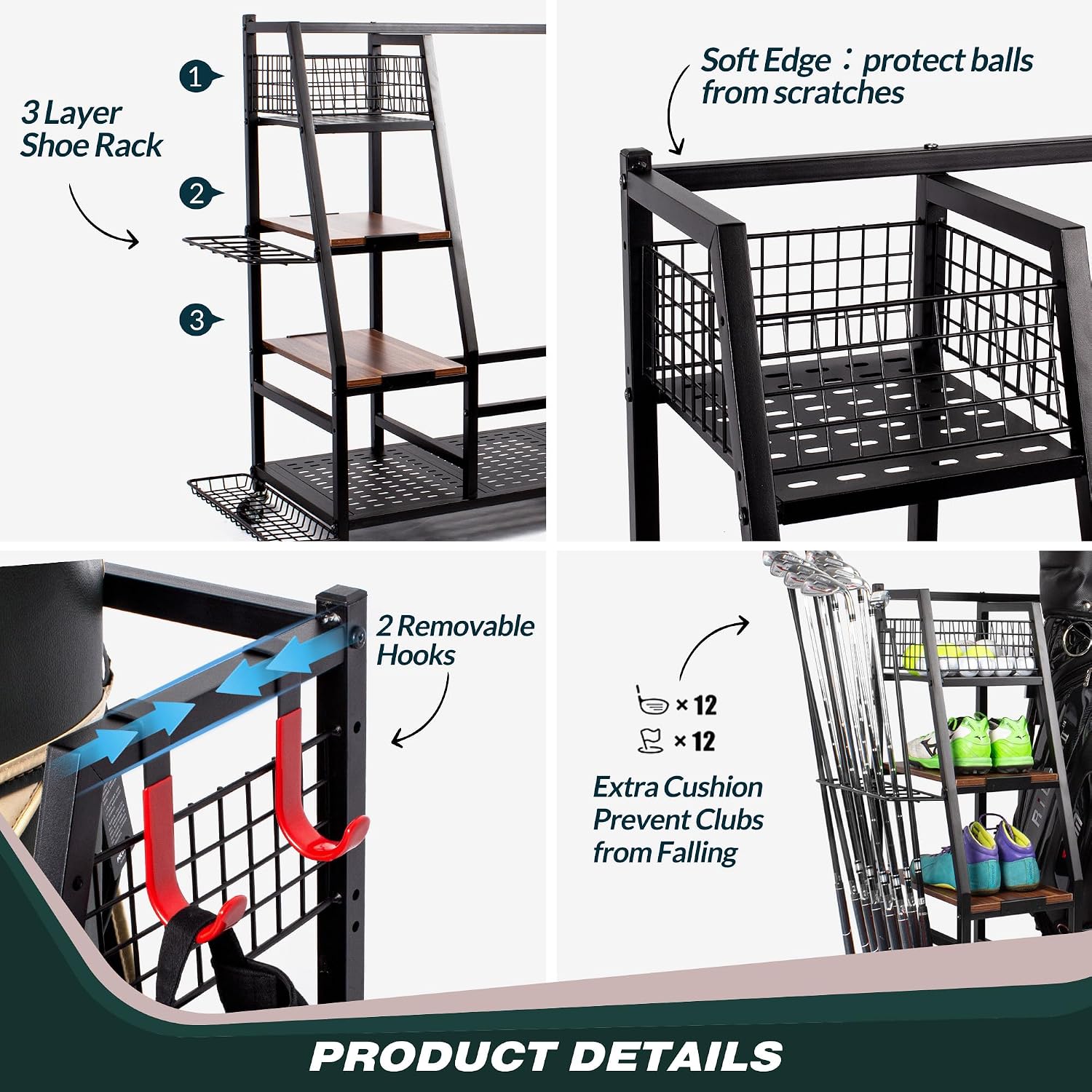 منظم تخزين حقائب الجولف شديد ا - مراجعة Golf Equipment Organizer For Garage وسعره