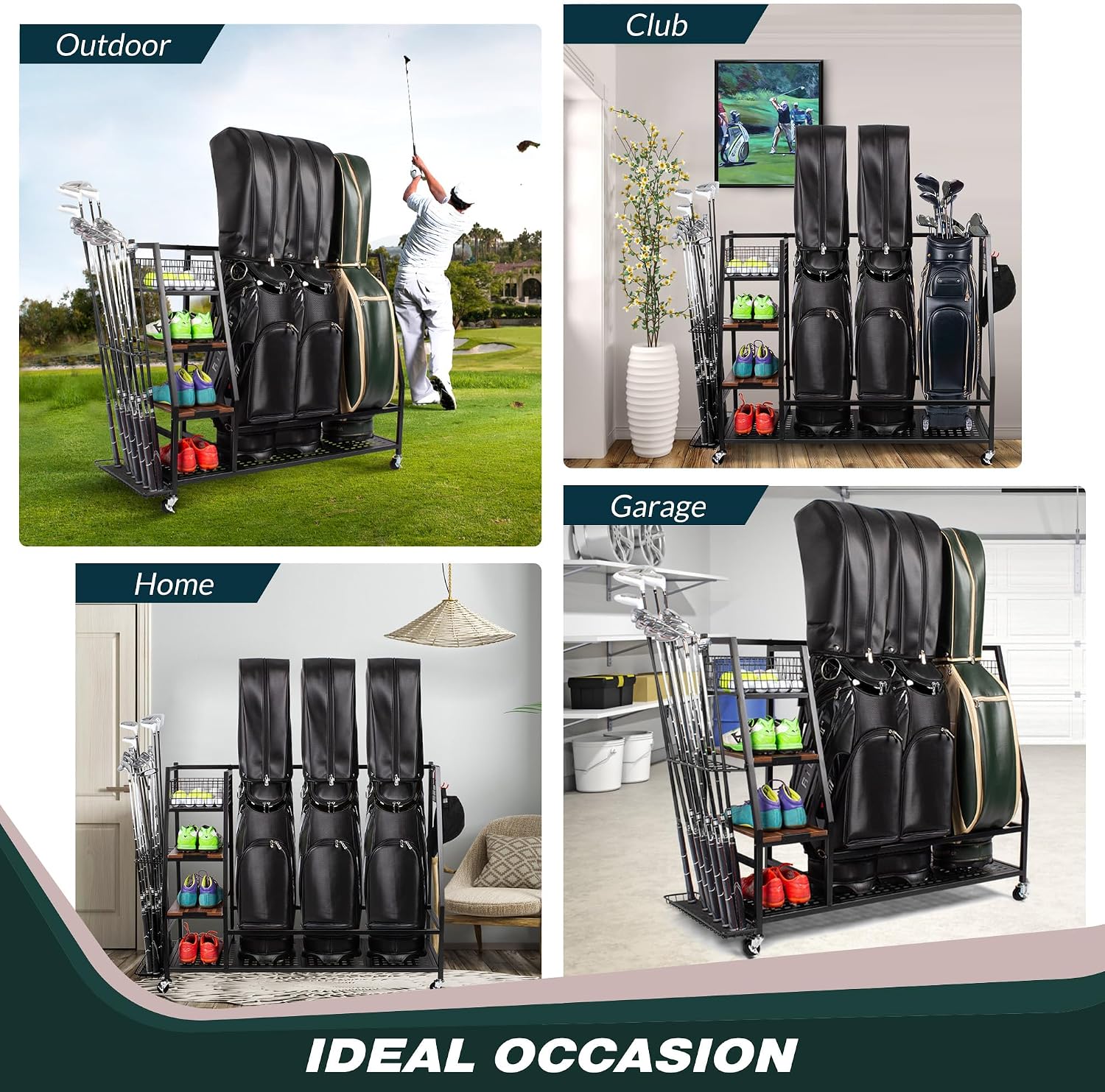 منظم تخزين حقائب الجولف شديد ا - مراجعة Golf Equipment Organizer For Garage وسعره