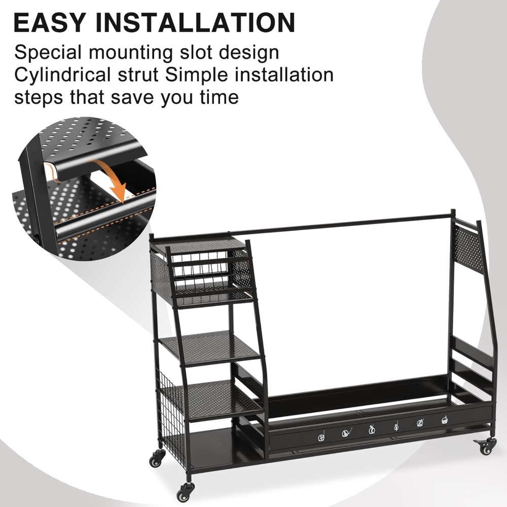 حامل ورف تخزين لحقائب الجولف و - مراجعة Golf Equipment Organizer For Garage وسعره