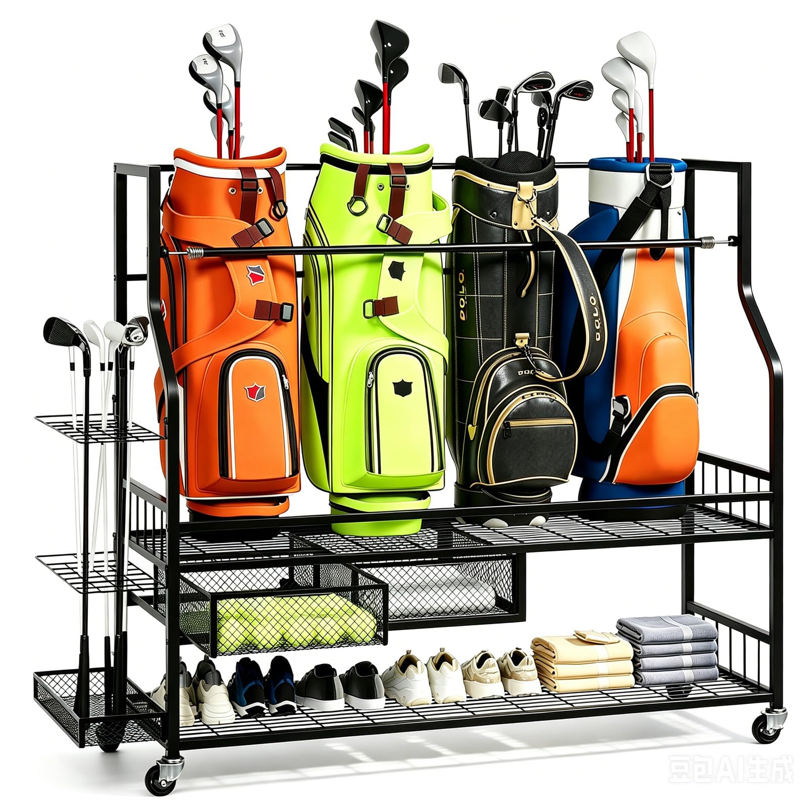 منظم تخزين حقائب الجولف للمرآب - مراجعة Golf Equipment Organizer For Garage وسعره