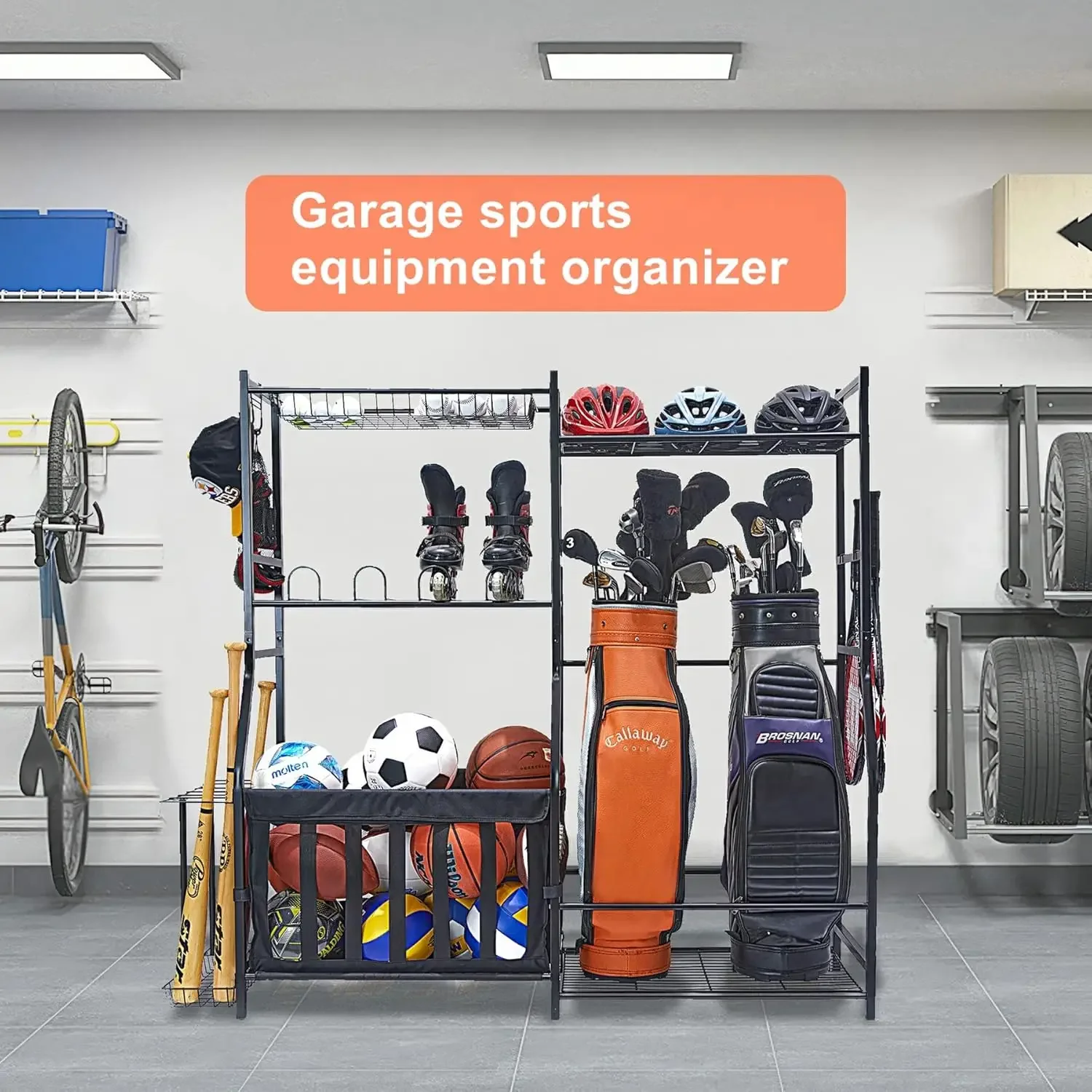 منظم معدات رياضية للجراج، حامل - مراجعة Golf Equipment Organizer For Garage وسعره