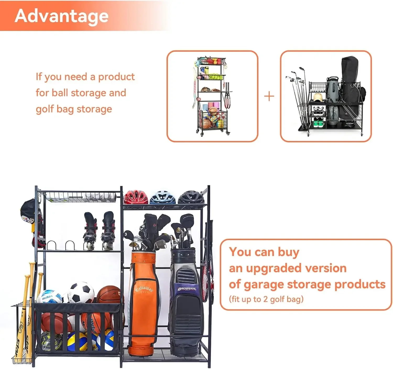 منظم معدات رياضية للجراج، حامل - مراجعة Golf Equipment Organizer For Garage وسعره