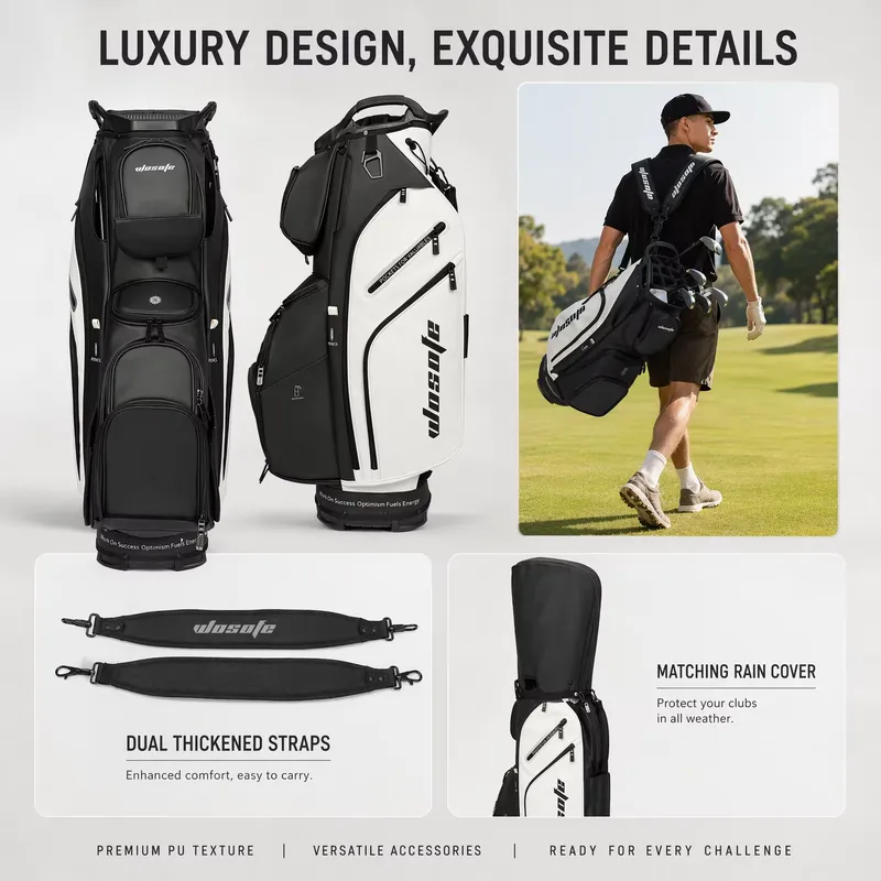 حقيبة جولف ووسوفي بـ 14 جيبًا، - مراجعة Golf Bag Stand Cart وسعره
